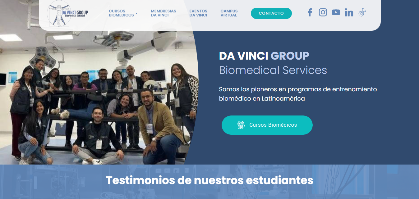 Sitio web de Da Vinci Biomedical