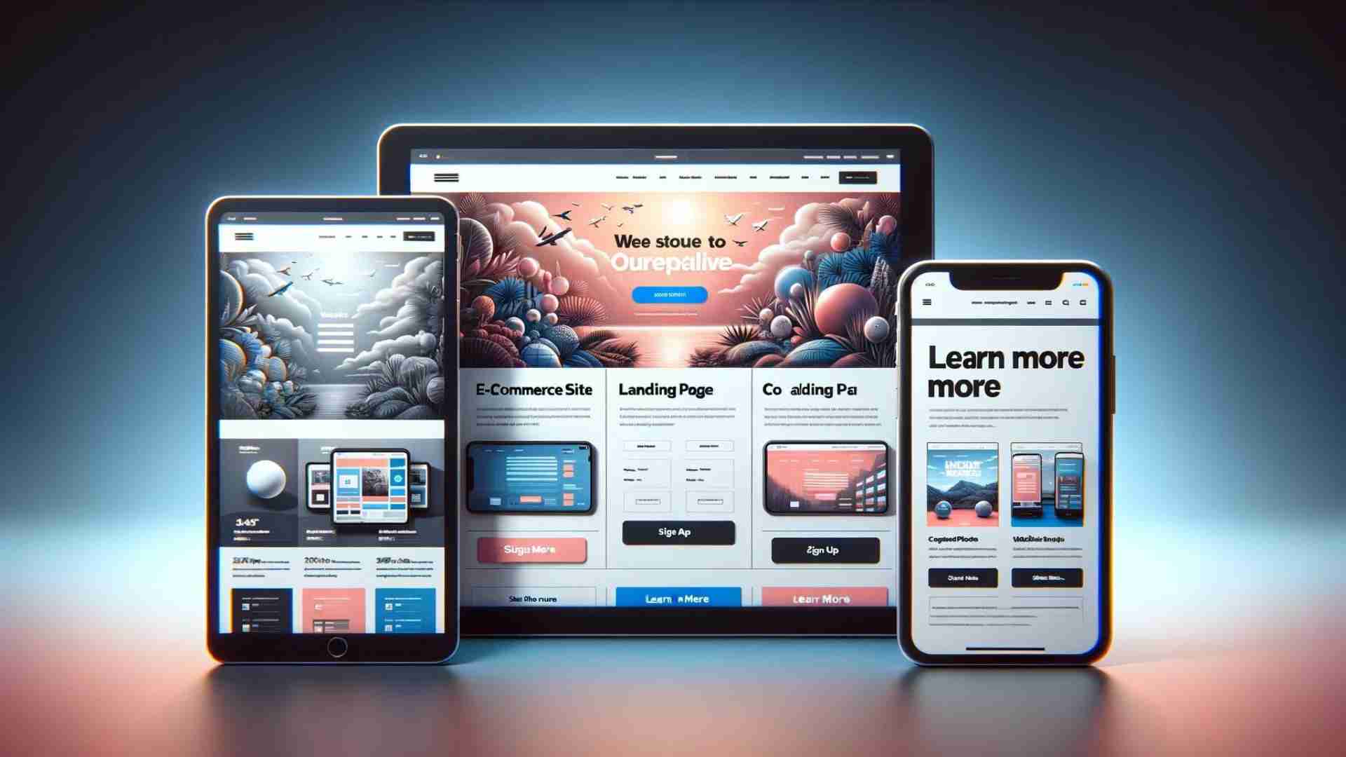 sitios web personalizados mostrados en dispositivos móviles