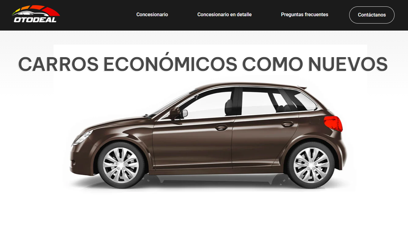Diseño de página de autos por webs digitales