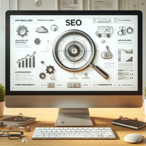 monitor de computador que muestra la optimización SEO